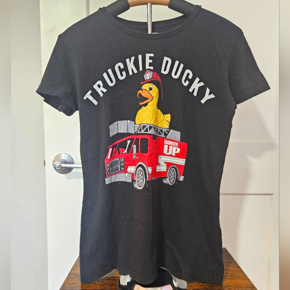 Ranger Up Truckie Ducky ladies t-shirt, black, size small